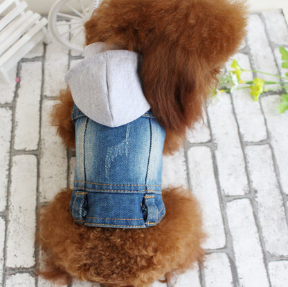 Designer Dog Clothes Small Dog Denim Jacket Coat Cat Costume Puppy Jeans Vest Spring Clothing
